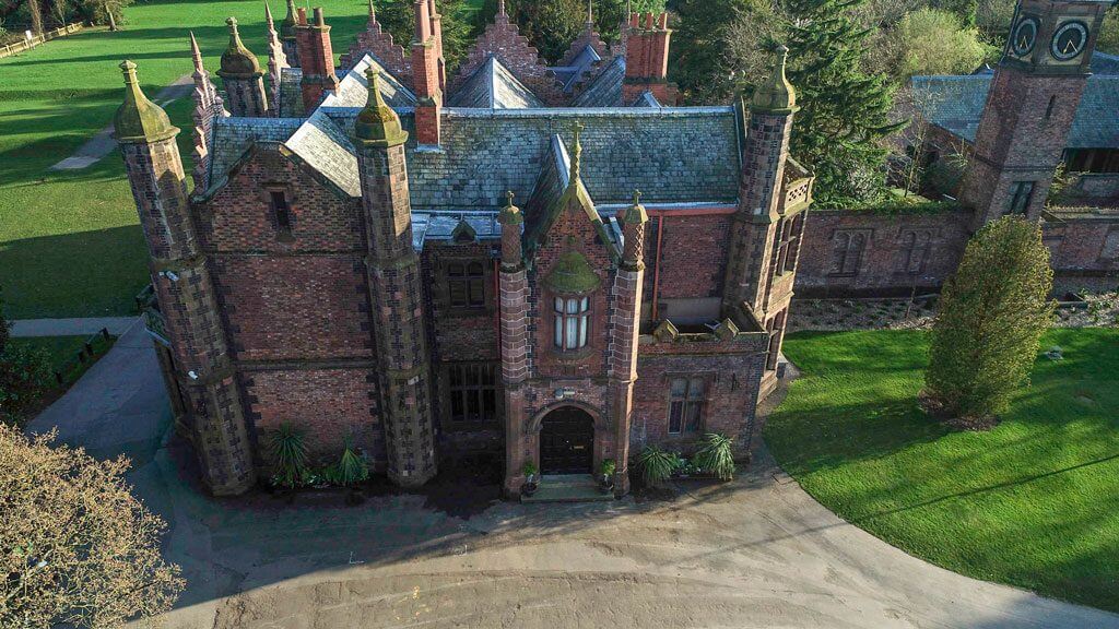 Aerial of Walton Hall and Gardens