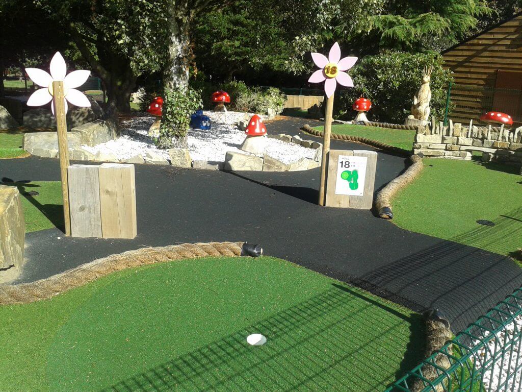 Outdoor activities at Walton Hall and Gardens consist of adventure golf, pictured here