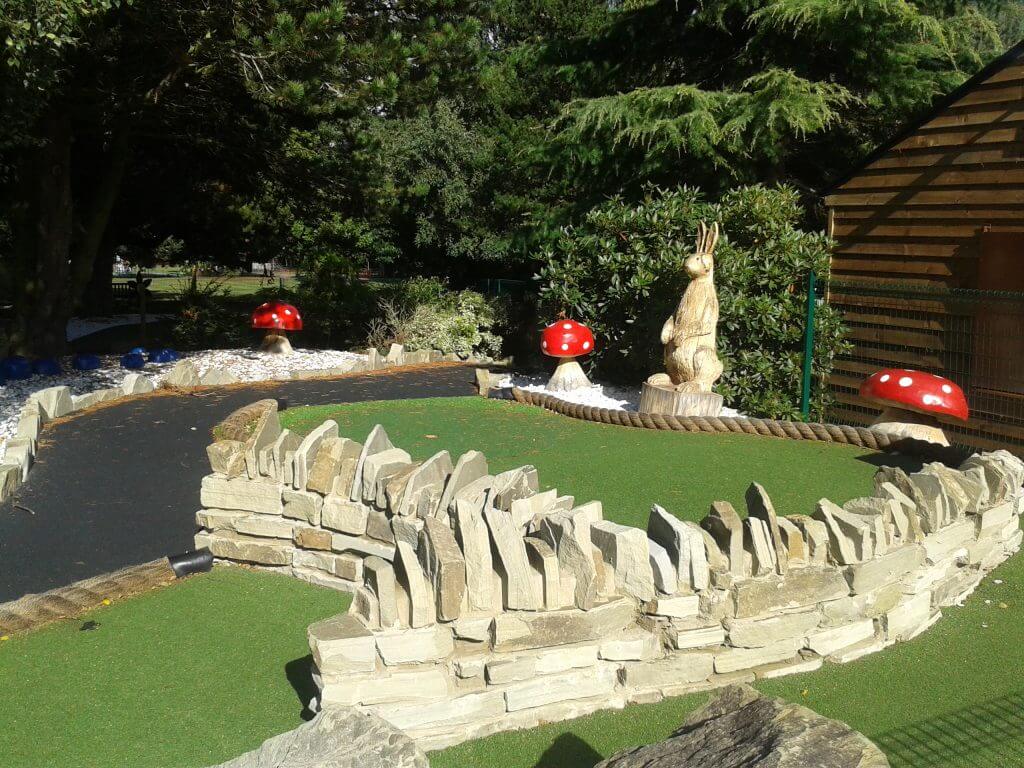 Outdoor activities at Walton Hall and Gardens consist of adventure golf, pictured here