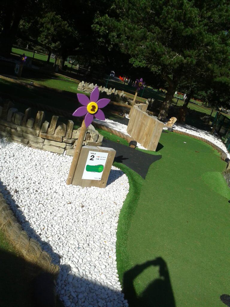 Outdoor activities at Walton Hall and Gardens consist of adventure golf, pictured here