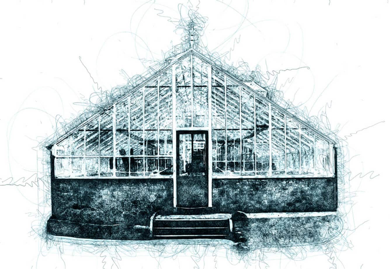 The refurbished glasshouses and conservatories - an artist impression