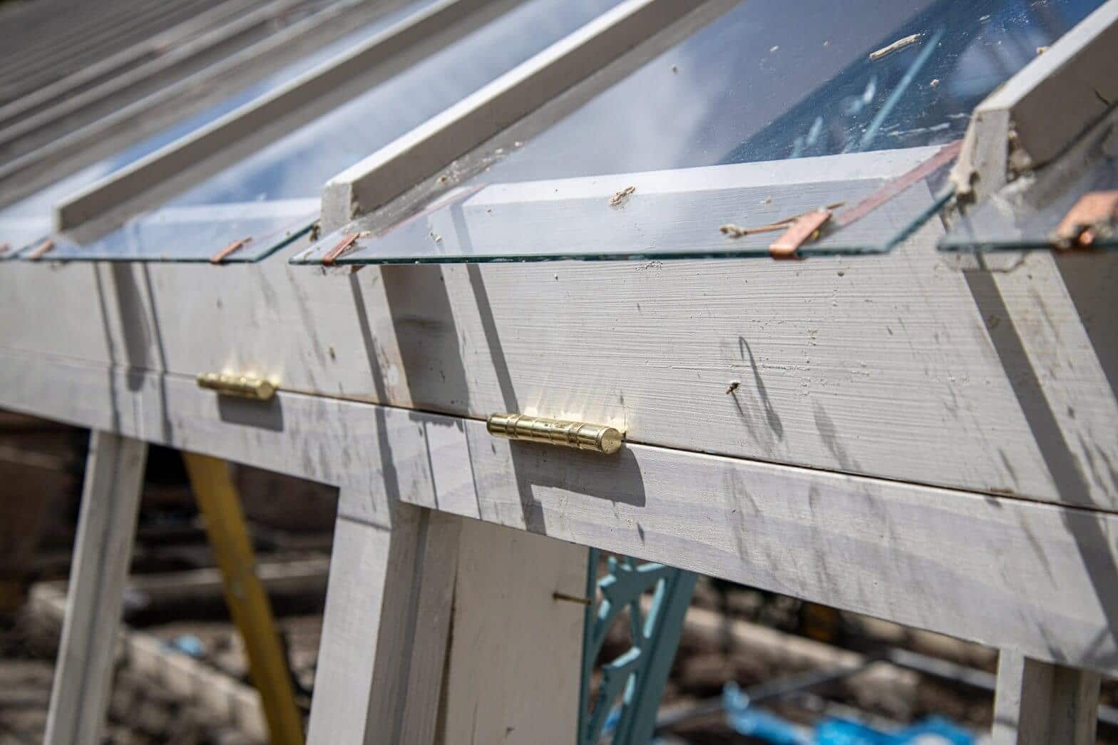 The glasshouses during their restoration