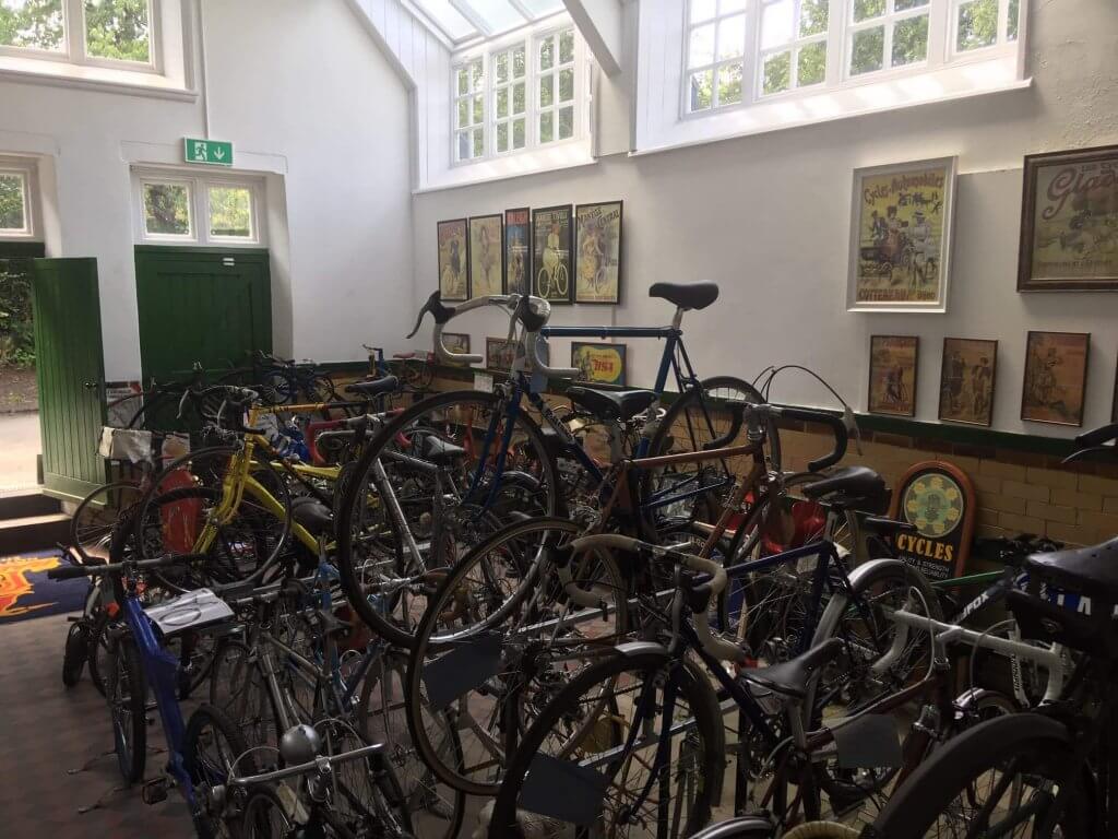 Bikes on display at the Cycle Museum at Walton Hall and Gardens