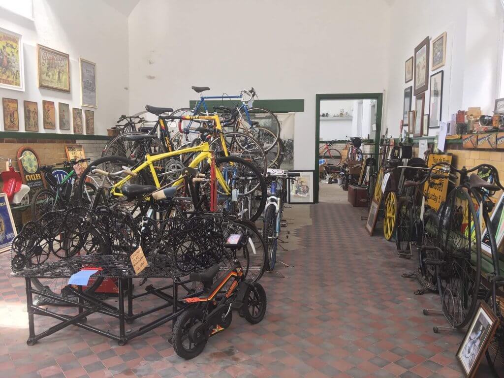 Bikes on display at the Cycle Museum at Walton Hall and Gardens