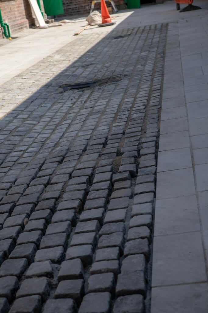 Cobbled yard in the shippon