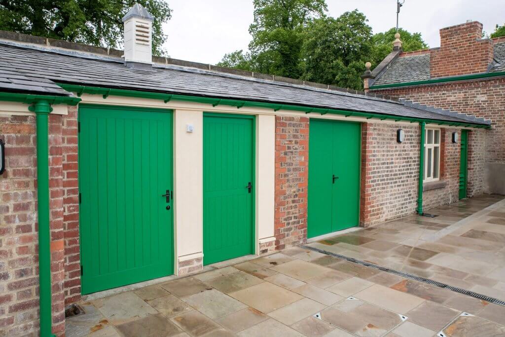 The doors in the shippon yard newly repainted and snapped for the glasshouses restoration gallery by Andy Gilbert