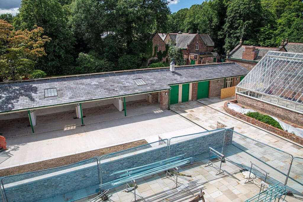 Ariel view of the shippon. Part of the glasshouses restoration gallery