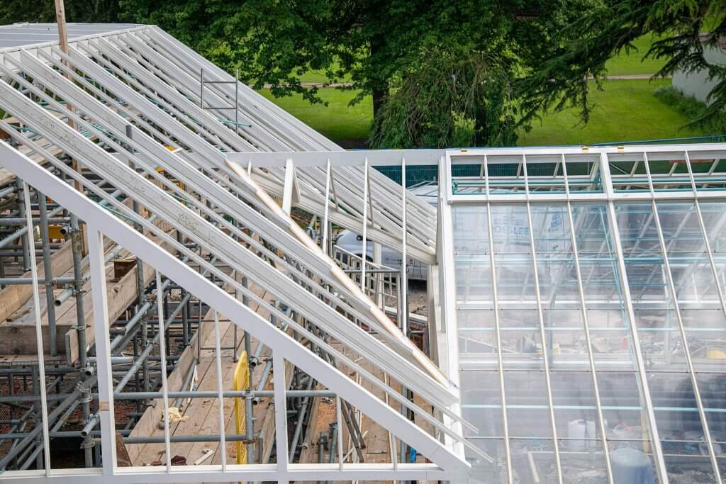 Ariel view of the glasshouses. Part of the glasshouses restoration gallery