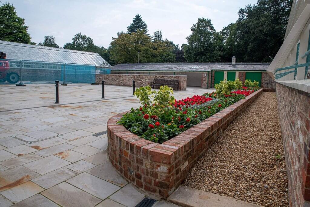 The flowerbeds at the newly restored conservatories. Picture is now in the glasshouses restoration gallery