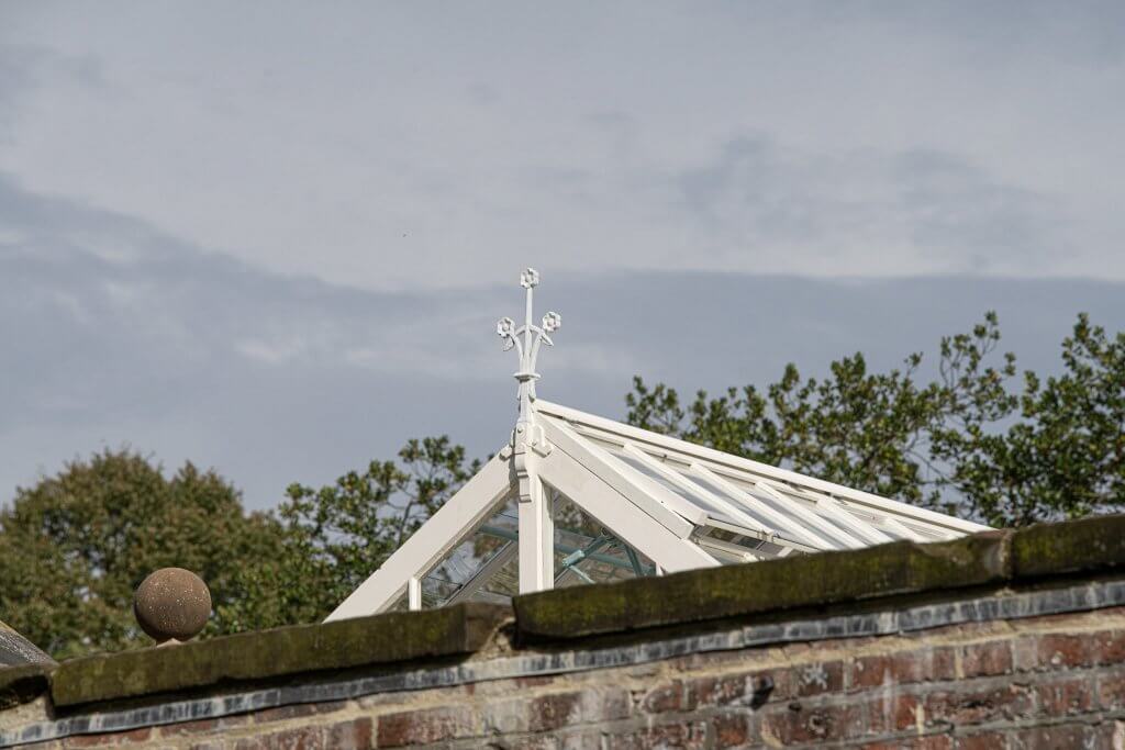 The glasshouse roof at Walton Hall and gardens