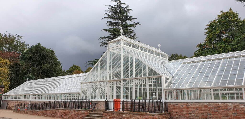 Glasshouses looking stunning under the storm clouds