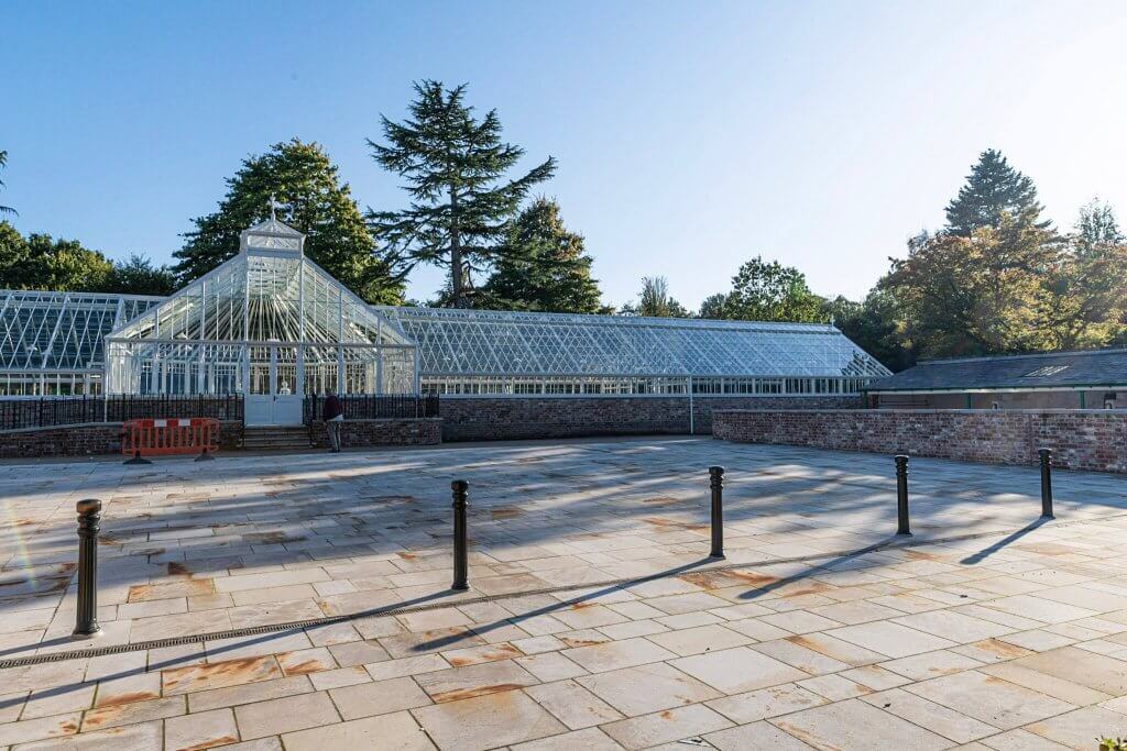 The glasshouses looking stunning in the sunshine