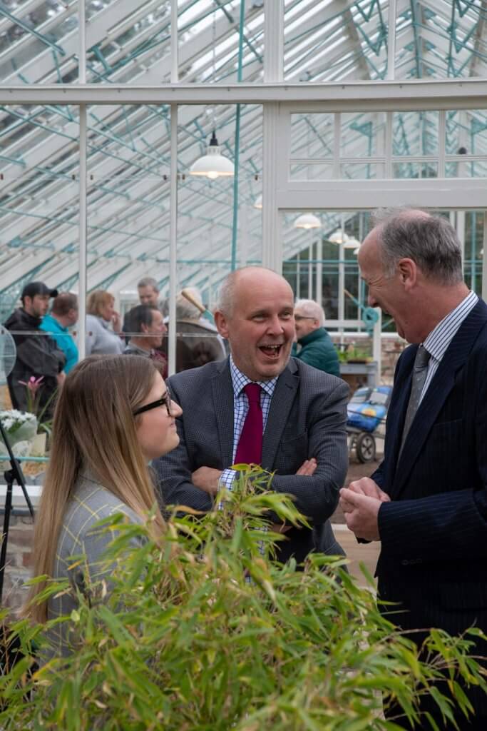 Councillor Bowden at the glasshouses opening ceremony