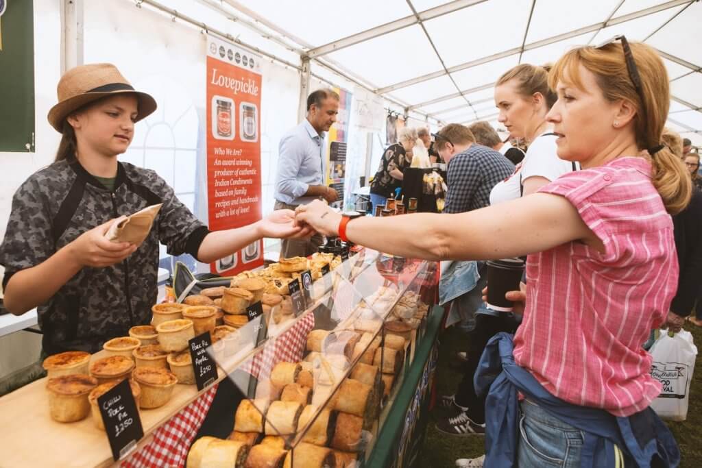 Pie stall at Walton Hall and Gardens food festival