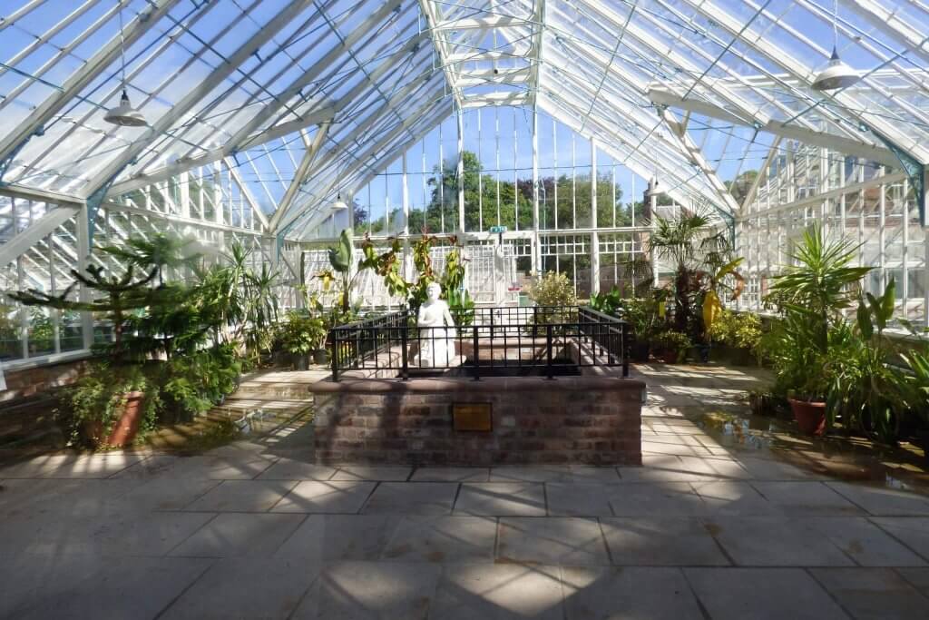 The glasshouses in the sunshine