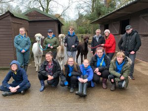 Myerscough students gathered at the Children's Zoo