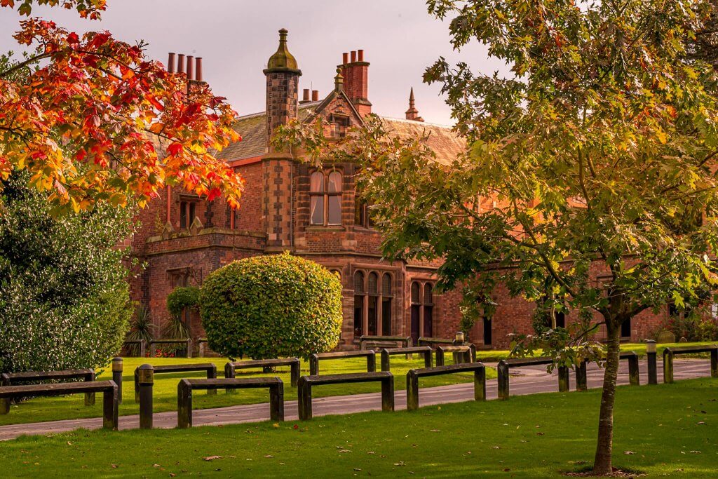 Walton Hall looking stunning in the autumn sunshine. Available for hall event hire.