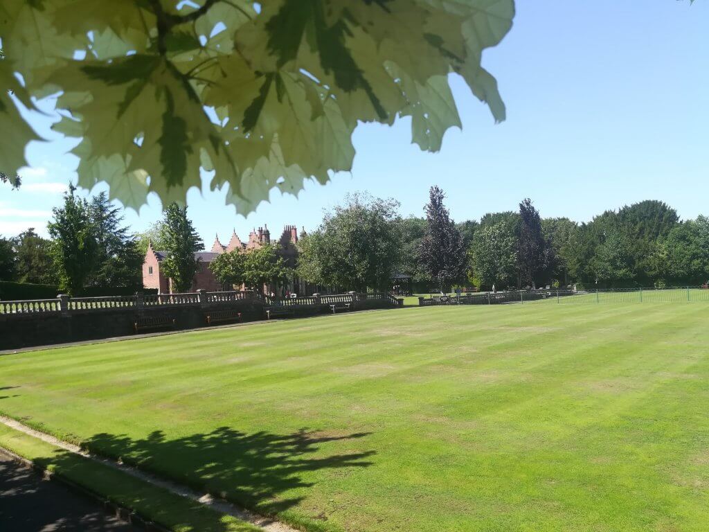 A picture of Walton Hall and Gardens bowling green. Our outdoor activities consist of a bowling green.