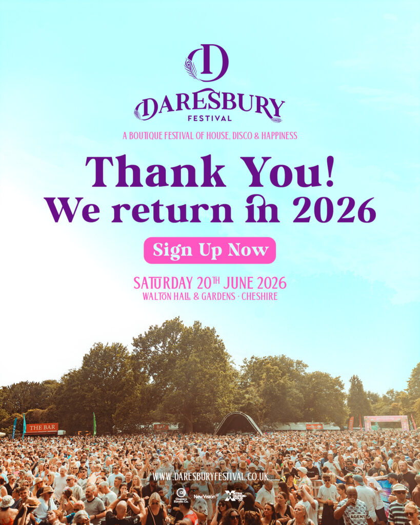 The huge crowd at a sunny 2025 event, with overlayed text saying 'Thank you! We will return in 2026 - Saturday 20th June'.