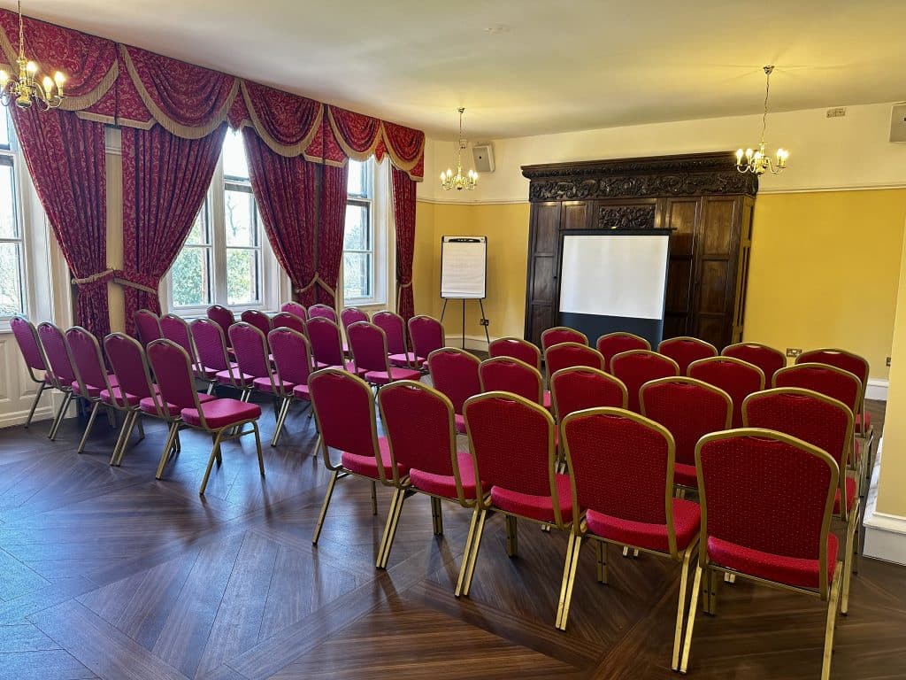 Ruby Room theatre style with projector screen