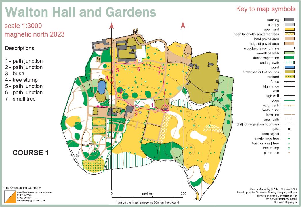 Orienteering course 1 map