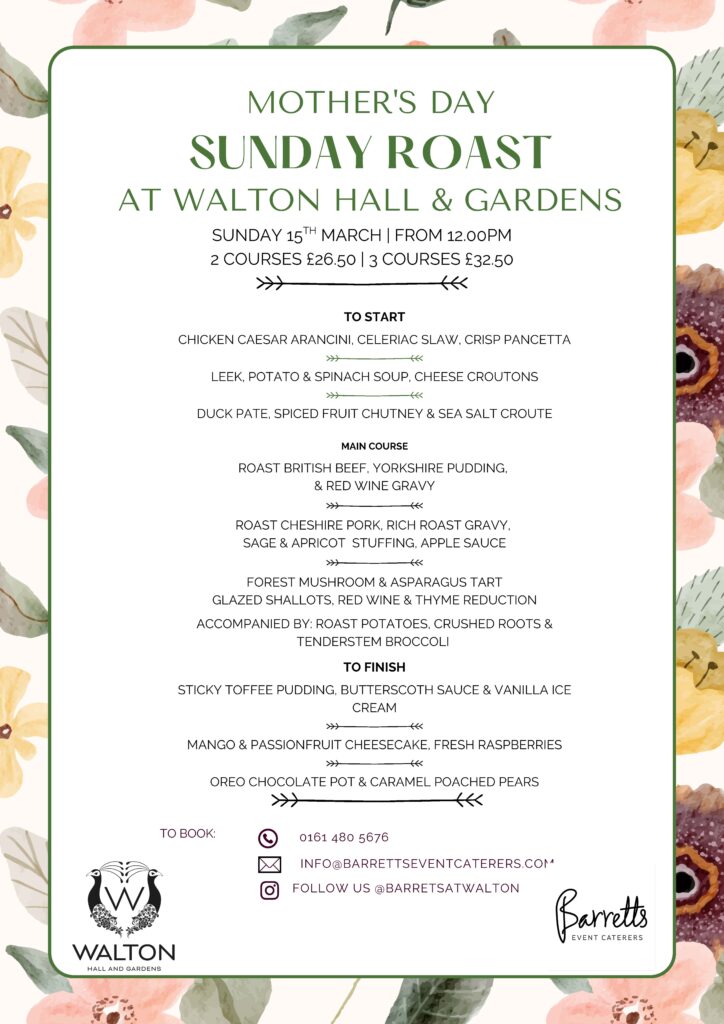 Mother's Day Sunday Lunch Menu