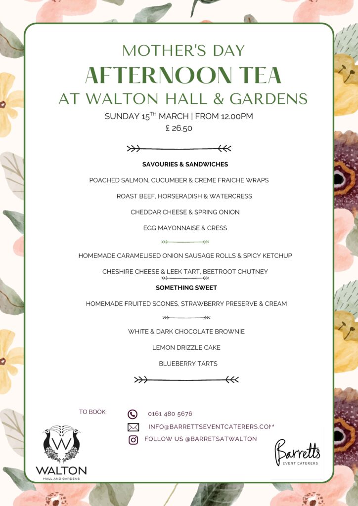 Mother's Day Afternoon Tea Menu