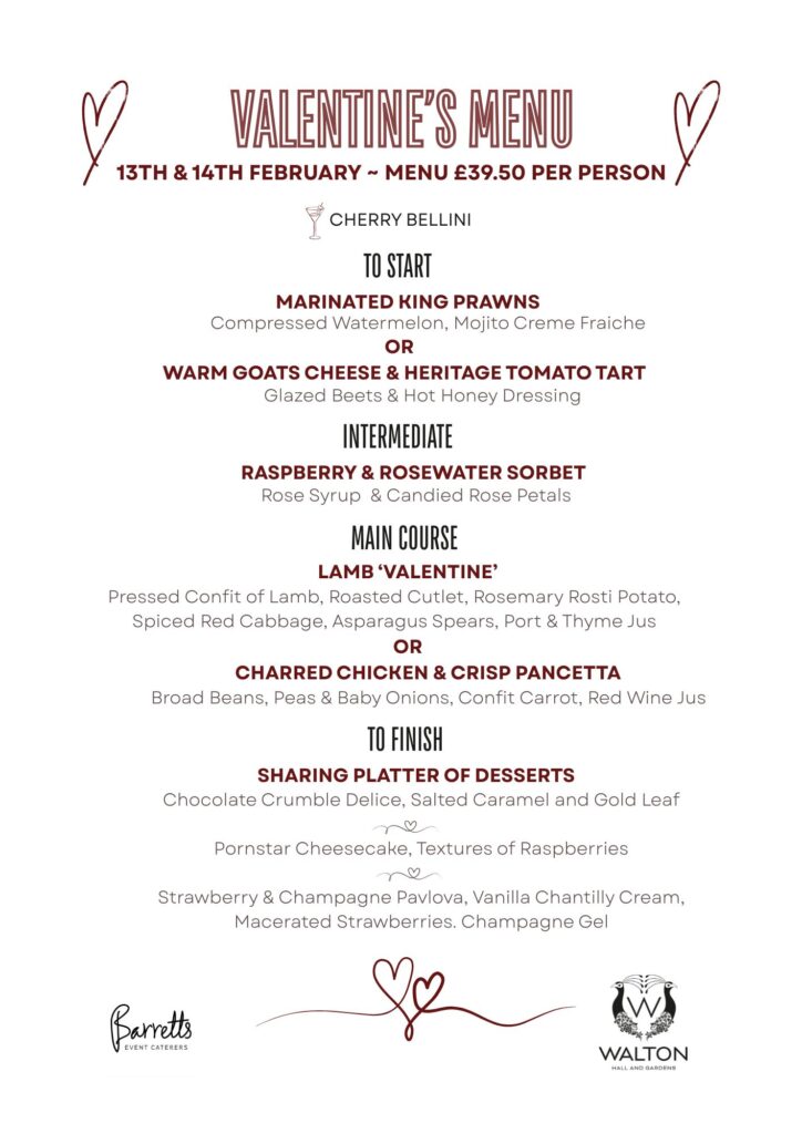 Valentines Menu from Barretts