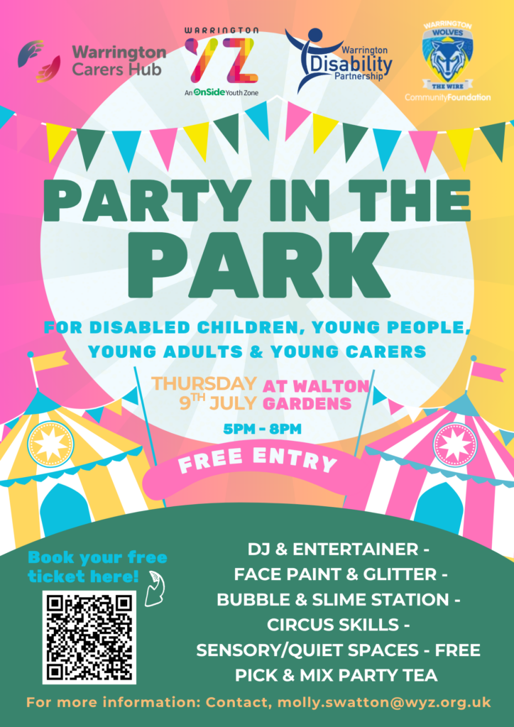 Poster promoting the Party in the Park event