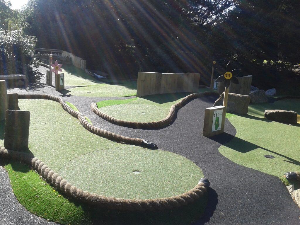 Outdoor activities at Walton Hall and Gardens consist of adventure golf, pictured here