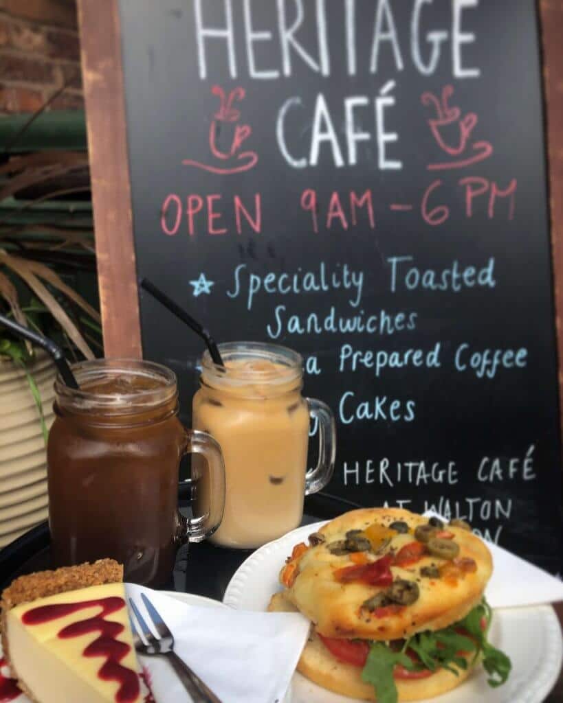 A picture of the heritage cafe display board