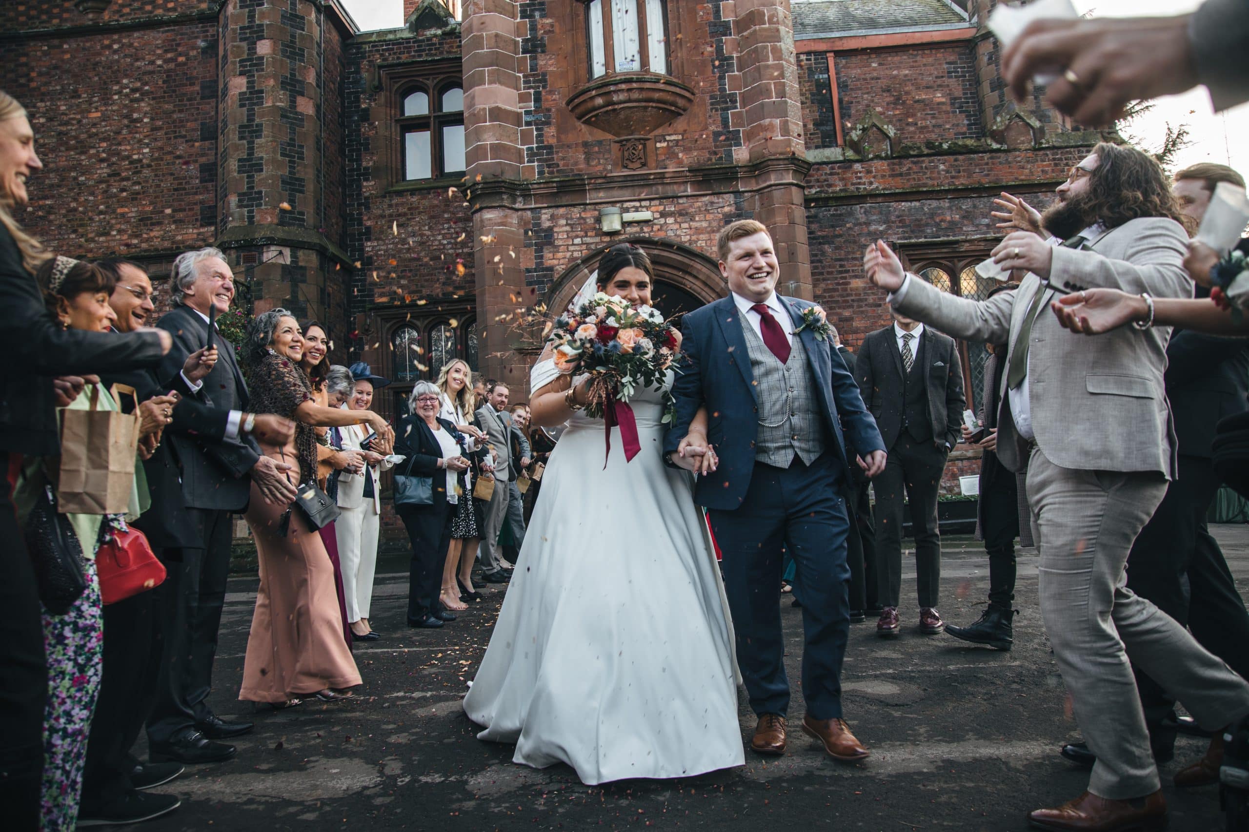 Bride and groom at Walton Hall and Gardens